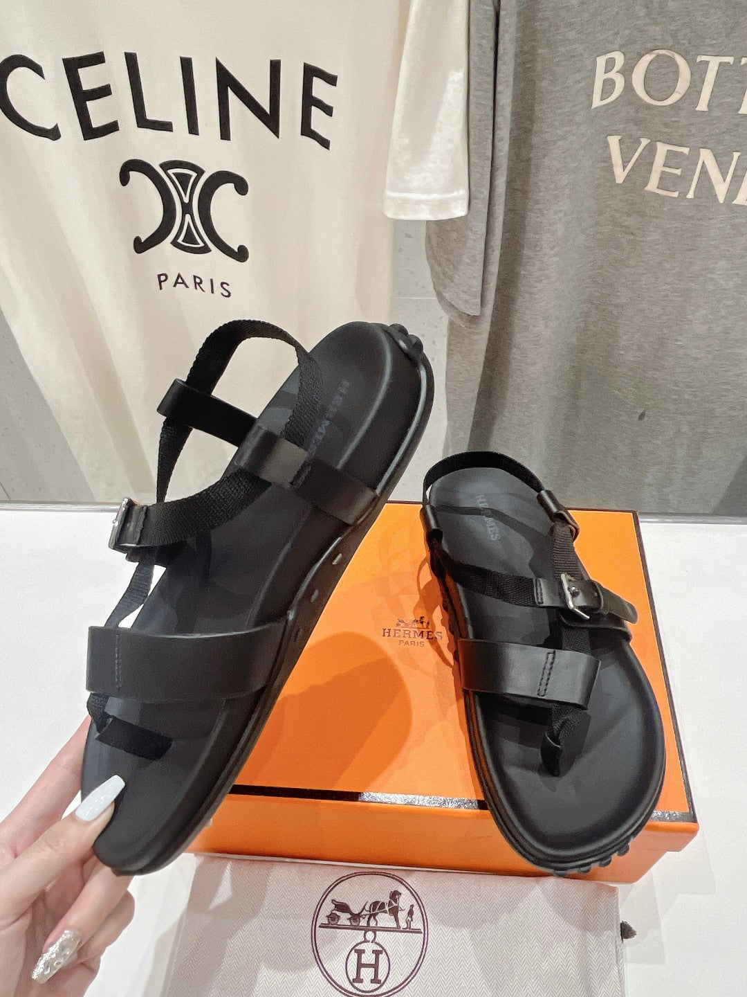 SANDAL BRAIDED 30 BLACK CALFSKIN - 35