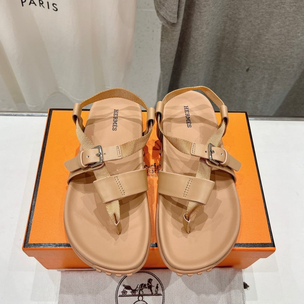 SANDAL BRAIDED 30 CHAMPAGNE CALFSKIN - 35