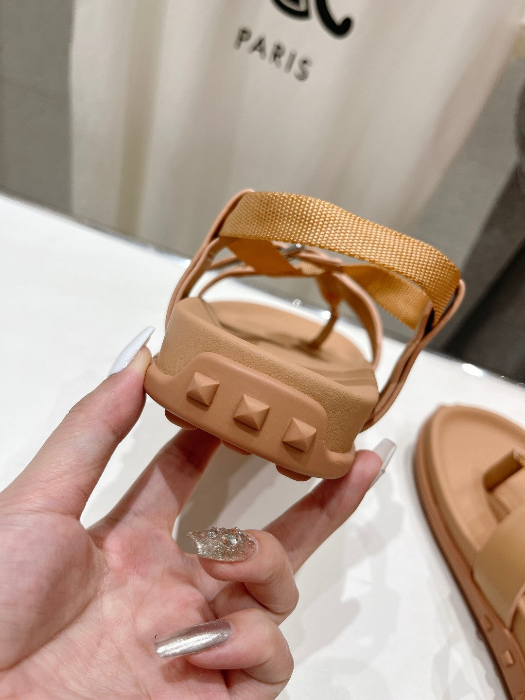 SANDAL BRAIDED 30 CHAMPAGNE CALFSKIN - 35