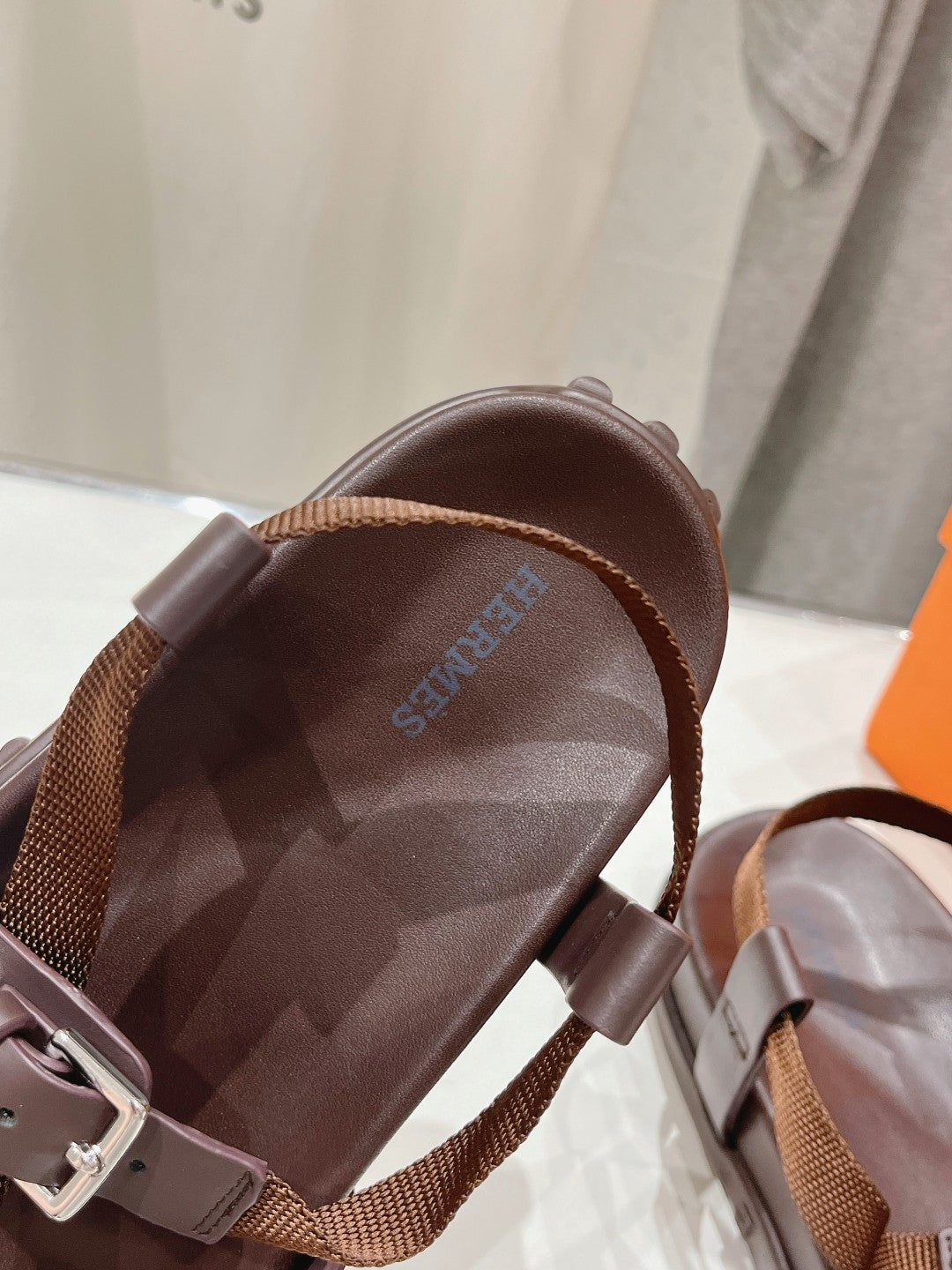 SANDAL BRAIDED 30 CHOCOLATE CALFSKIN - 35