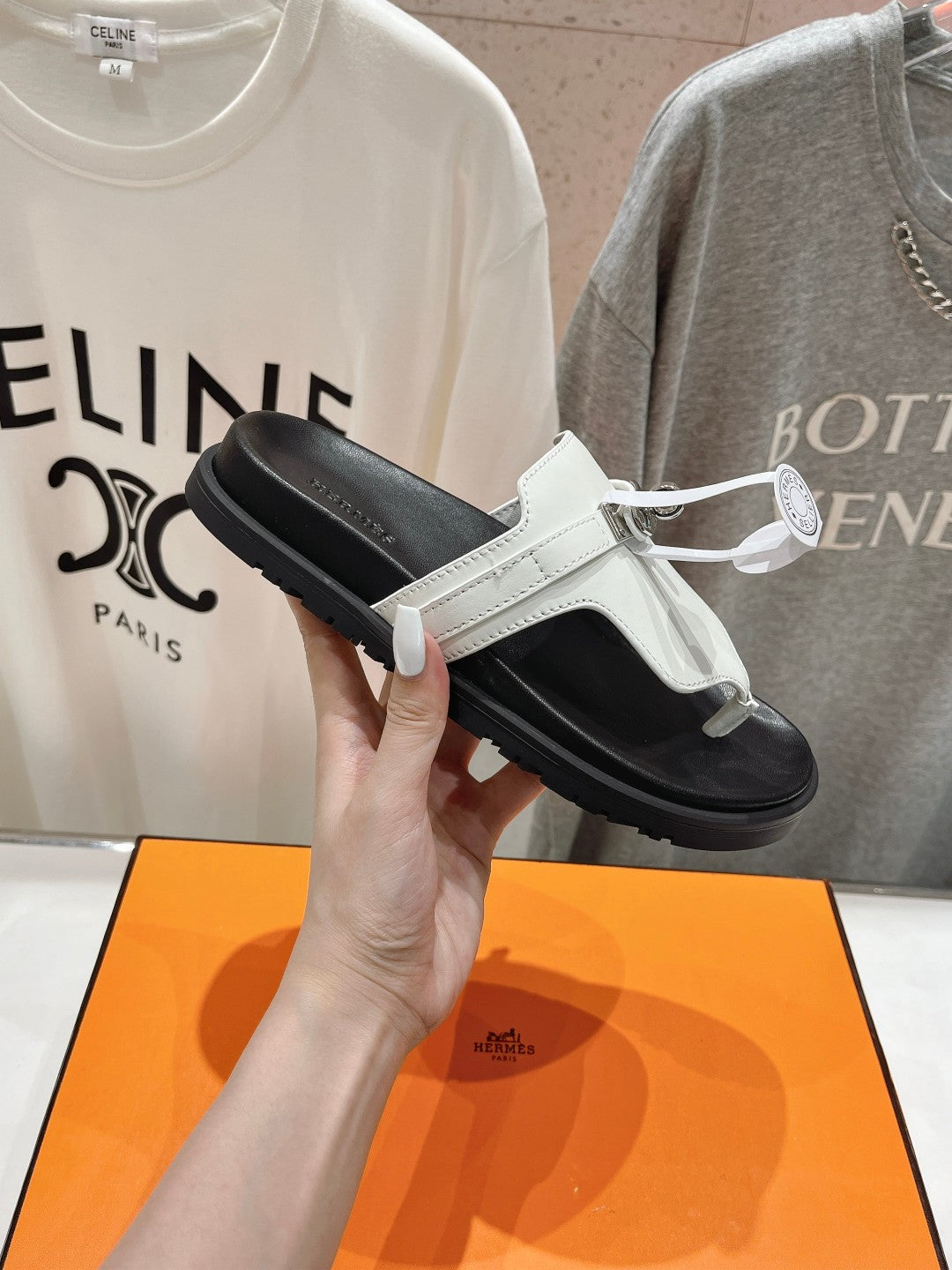 EMPIRE SANDAL BLACK MIX WHITE CALFSKIN - 35