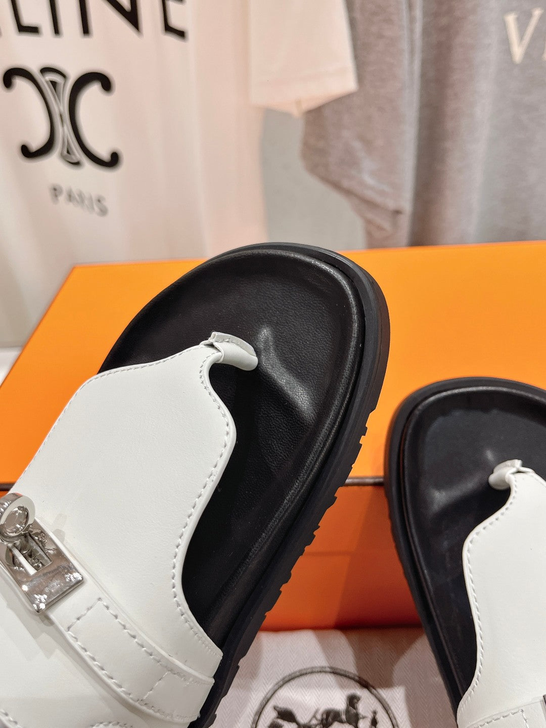 EMPIRE SANDAL BLACK MIX WHITE CALFSKIN - 35