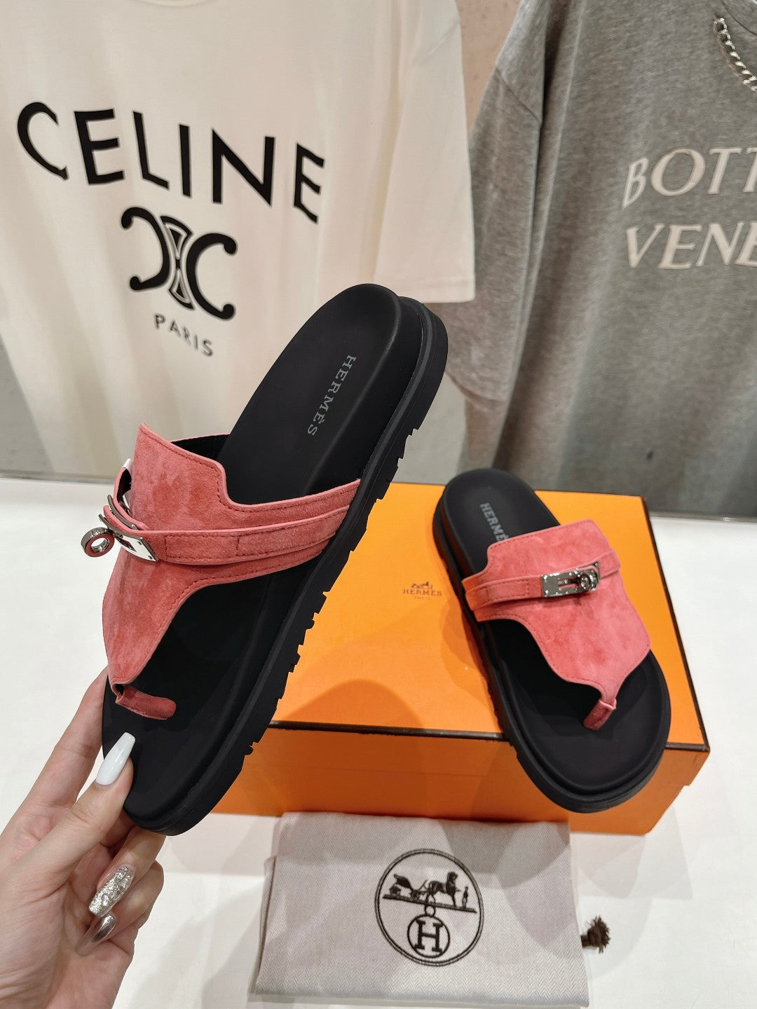 EMPIRE SANDAL BLACK MIX PINK SUEDE - 35