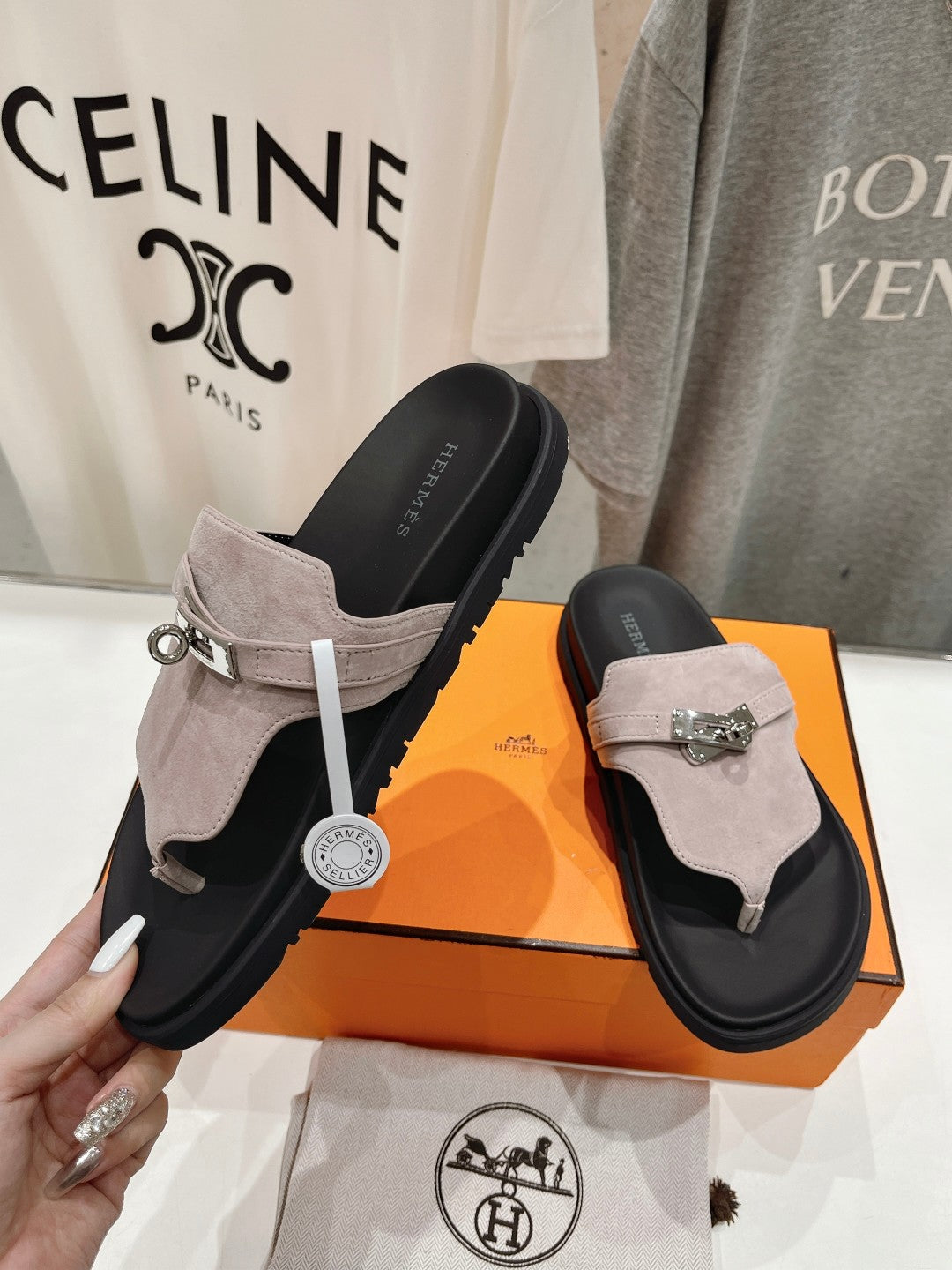 EMPIRE SANDAL BLACK MIX LIGHT GRAY SUEDE - 35