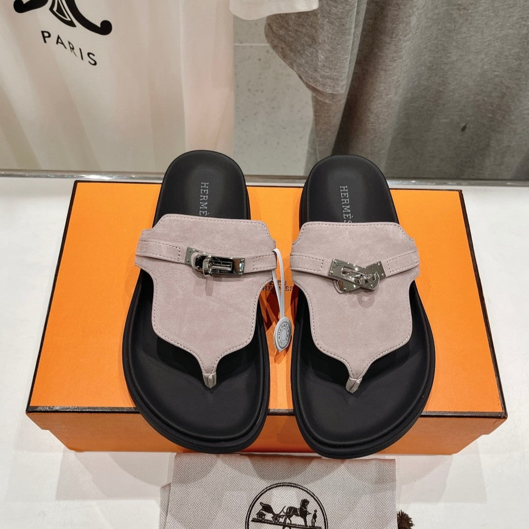 EMPIRE SANDAL BLACK MIX LIGHT GRAY SUEDE - 35