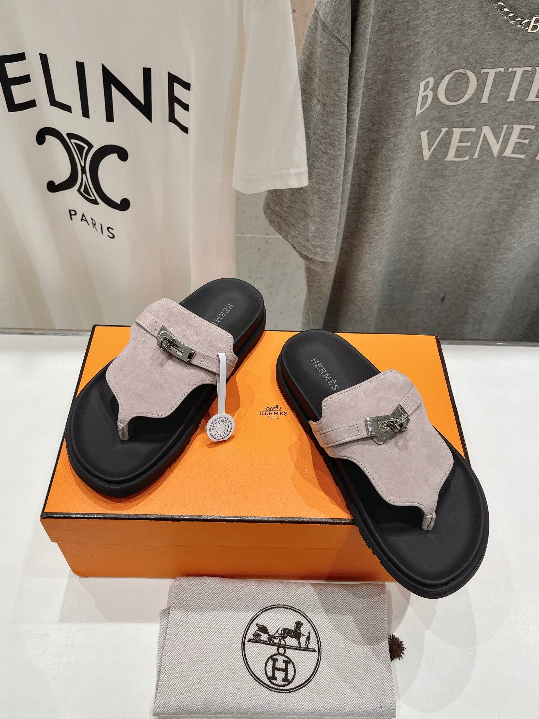 EMPIRE SANDAL BLACK MIX LIGHT GRAY SUEDE - 35