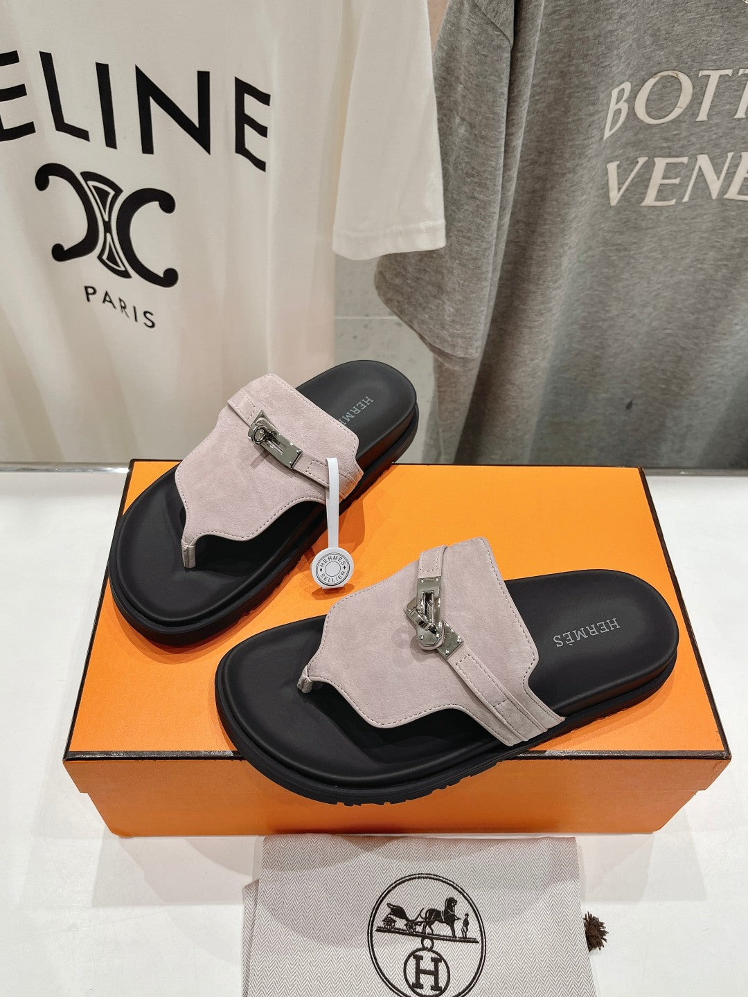 EMPIRE SANDAL BLACK MIX LIGHT GRAY SUEDE - 35