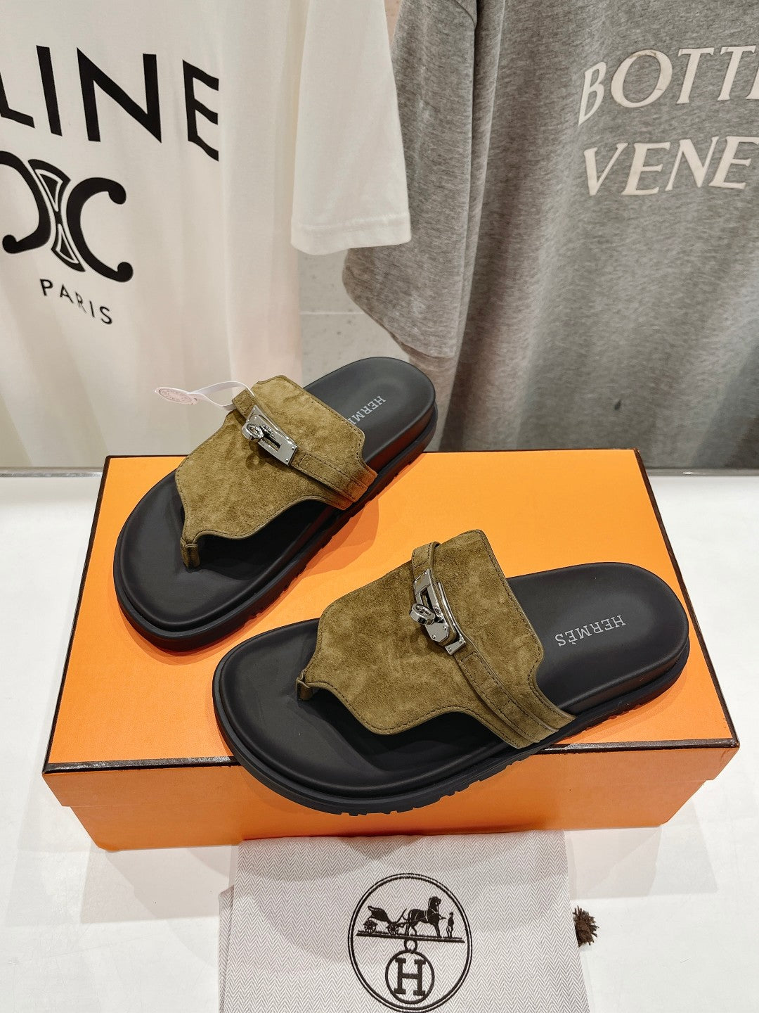 EMPIRE SANDAL BLACK MIX ARMY GREEN SUEDE - 35