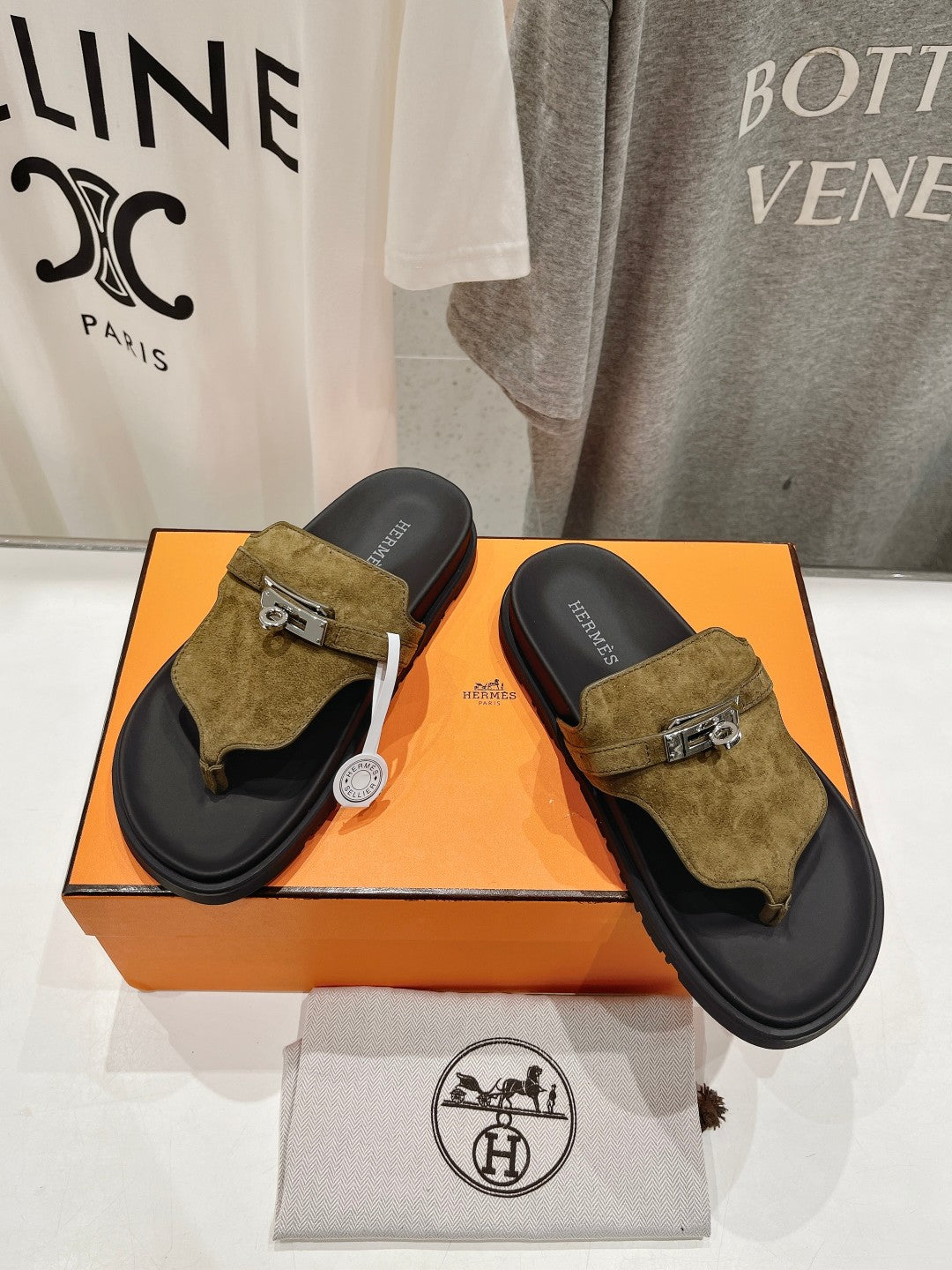 EMPIRE SANDAL BLACK MIX ARMY GREEN SUEDE - 35