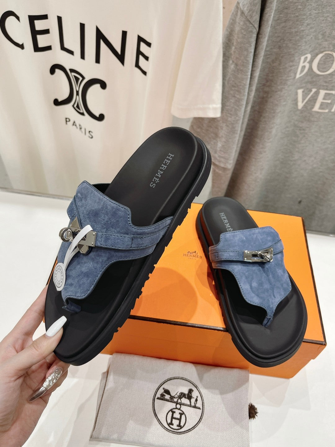 EMPIRE SANDAL BLACK MIX STONE SUEDE - 35