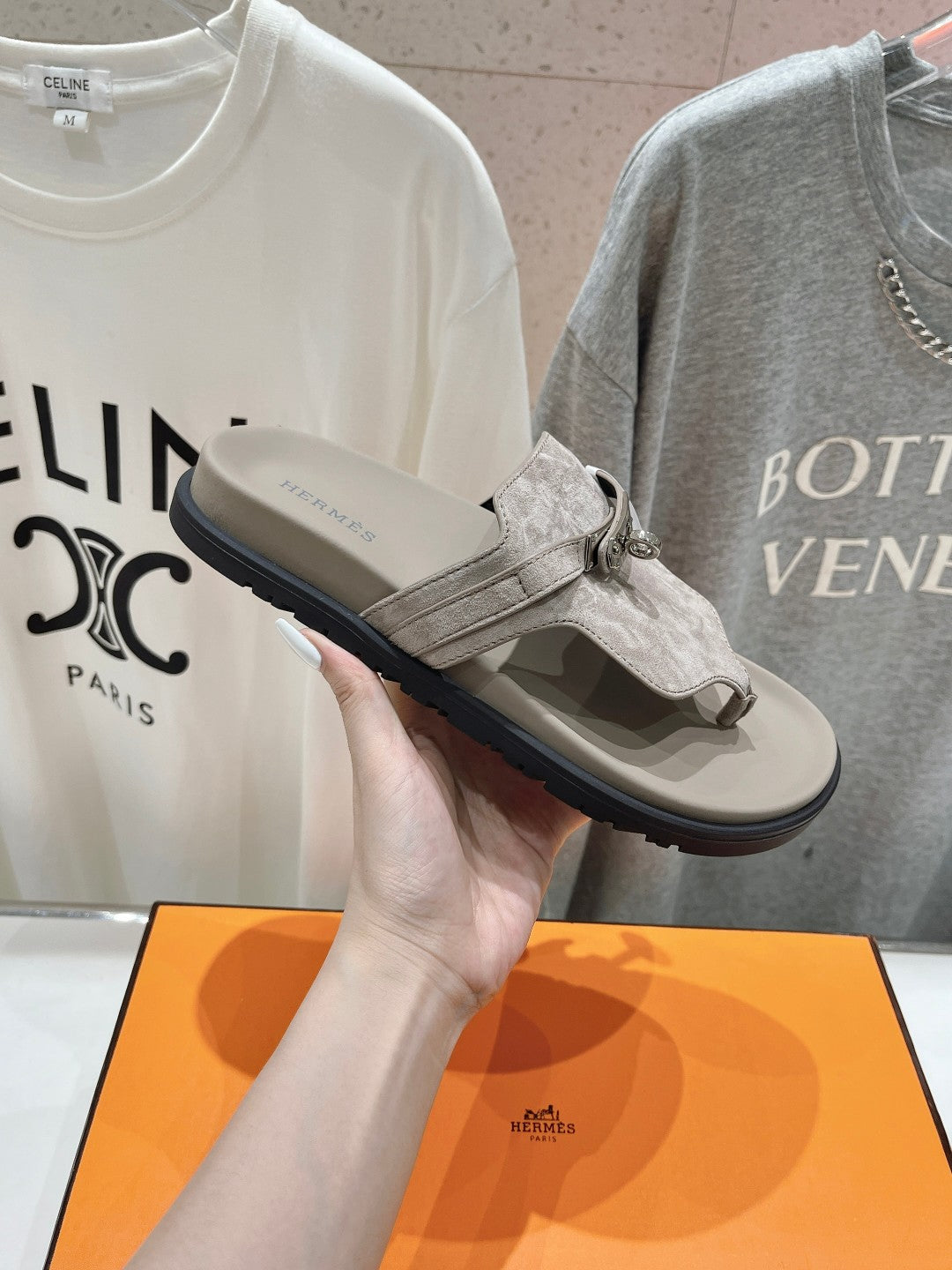 EMPIRE SANDAL LIGHT GRAY SUEDE - 35