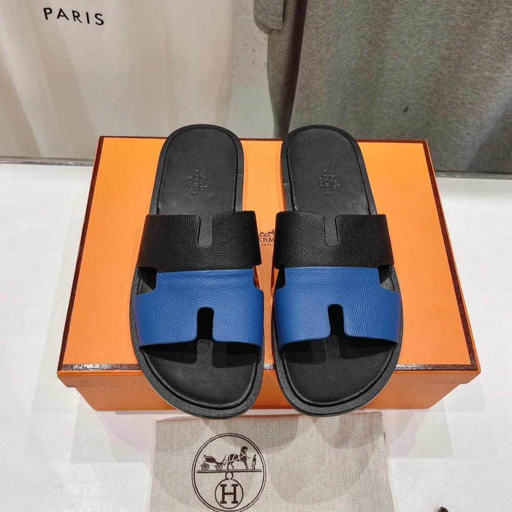IZMIR SANDAL BLACK MIX COBALT LAMBSKIN - 35