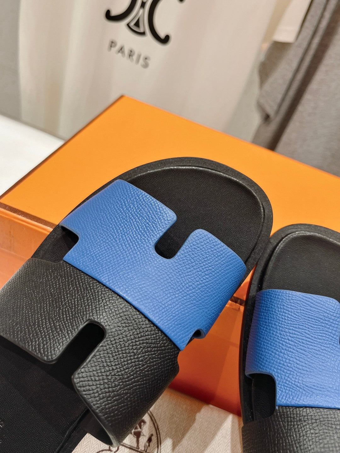 IZMIR SANDAL BLACK MIX COBALT LAMBSKIN - 35