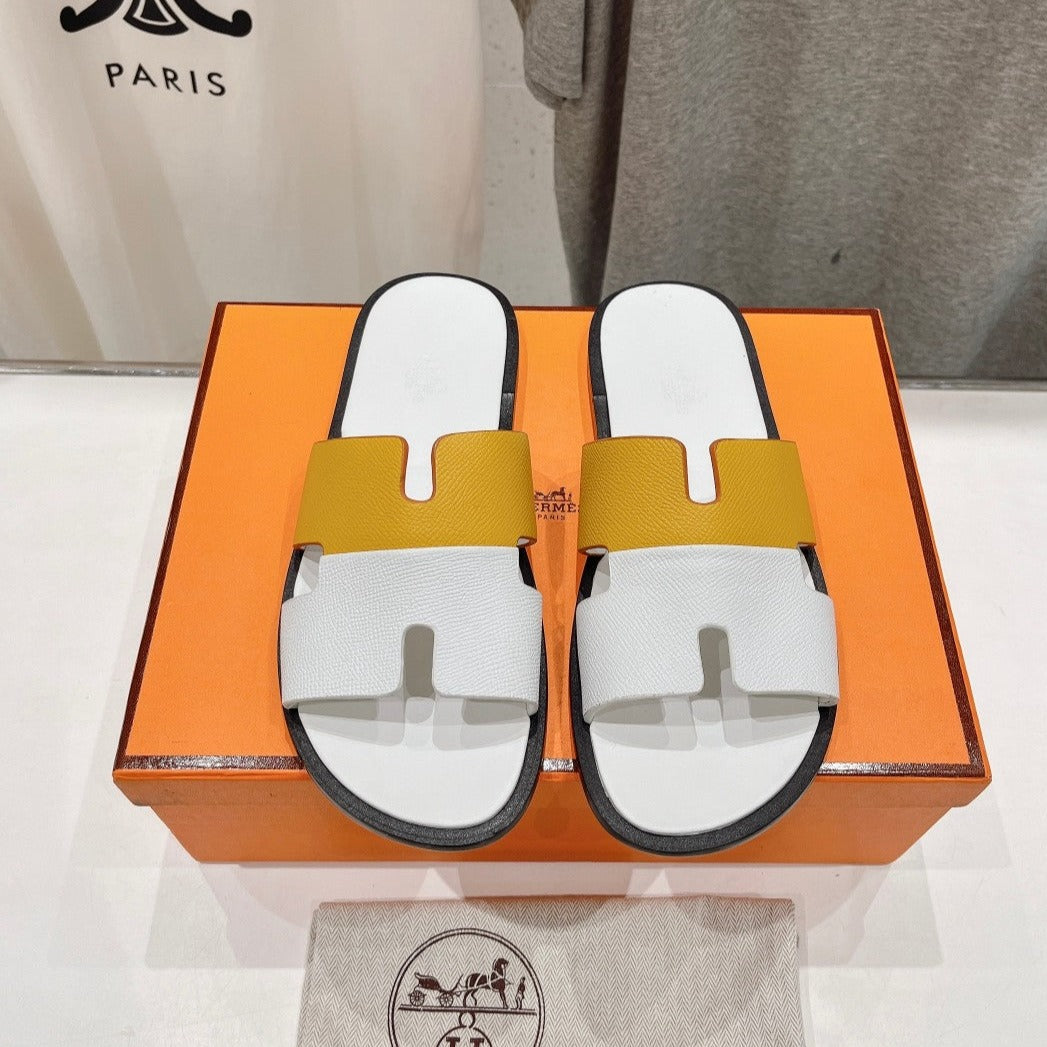 IZMIR SANDAL WHITE MIX YELLOW LAMBSKIN - 35