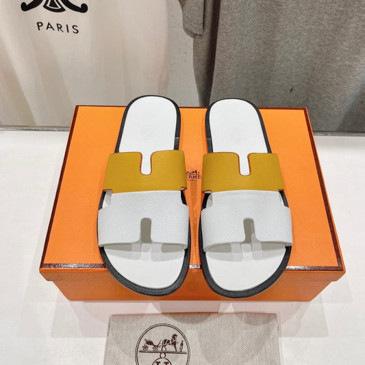 IZMIR SANDAL WHITE MIX YELLOW LAMBSKIN - 35