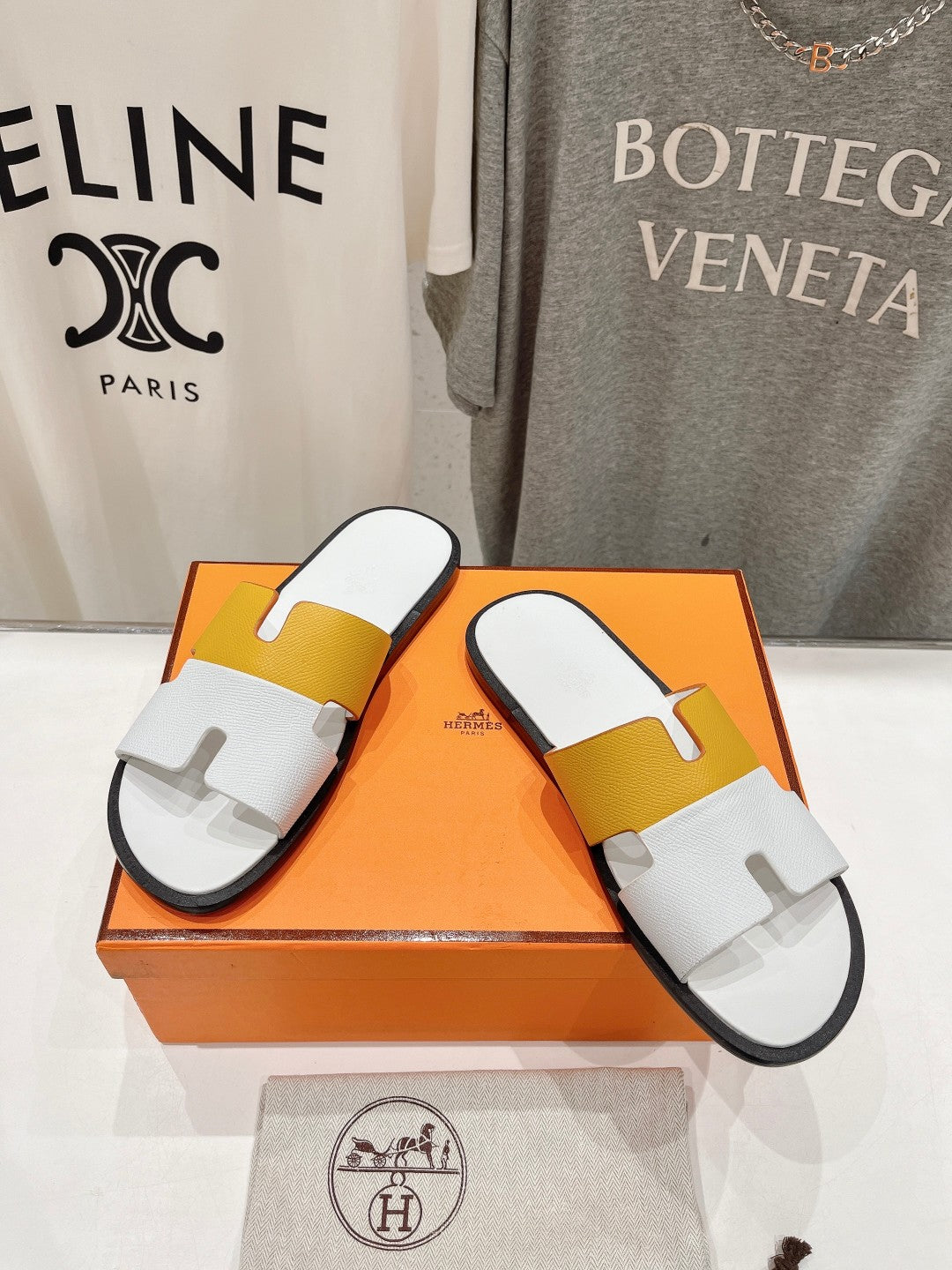 IZMIR SANDAL WHITE MIX YELLOW LAMBSKIN - 35