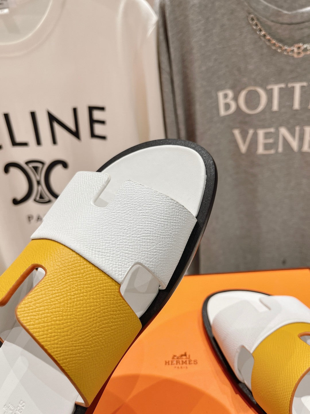 IZMIR SANDAL WHITE MIX YELLOW LAMBSKIN - 35
