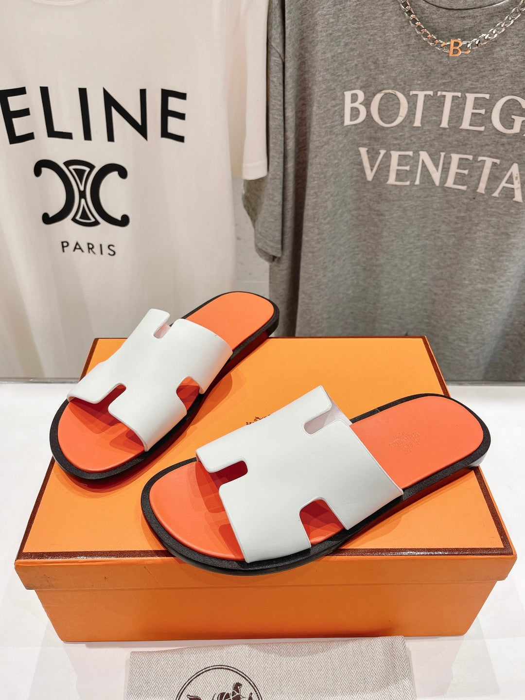 IZMIR SANDAL LIGHT ORANGE MIX WHITE LAMBSKIN - 35