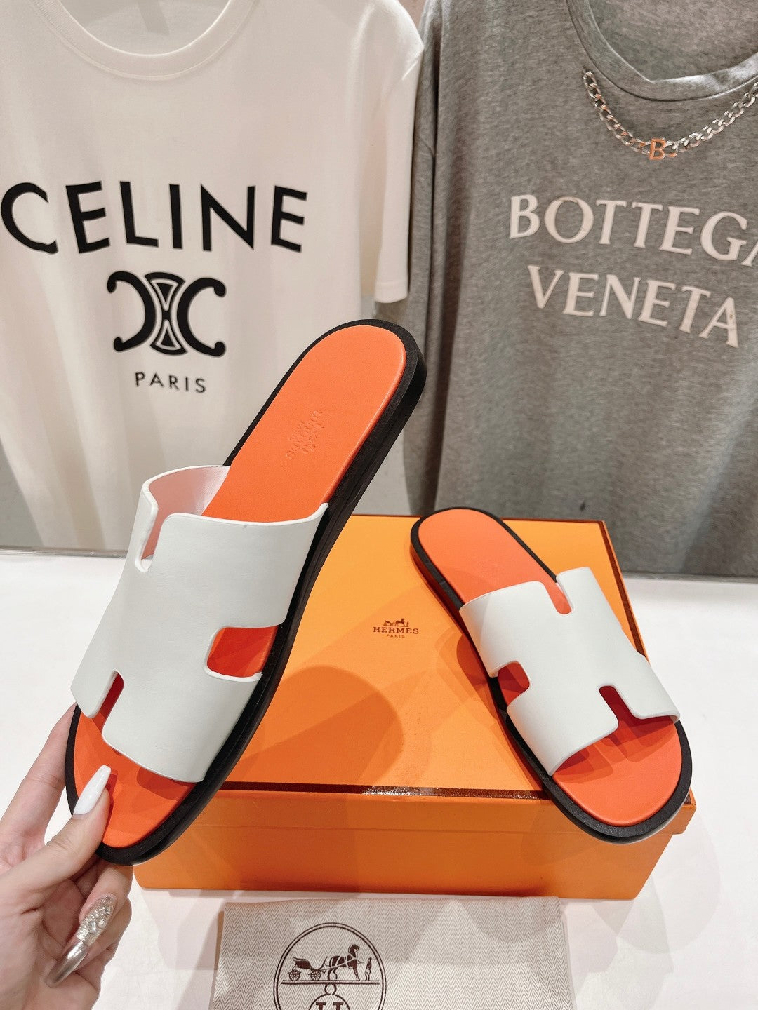 IZMIR SANDAL LIGHT ORANGE MIX WHITE LAMBSKIN - 35
