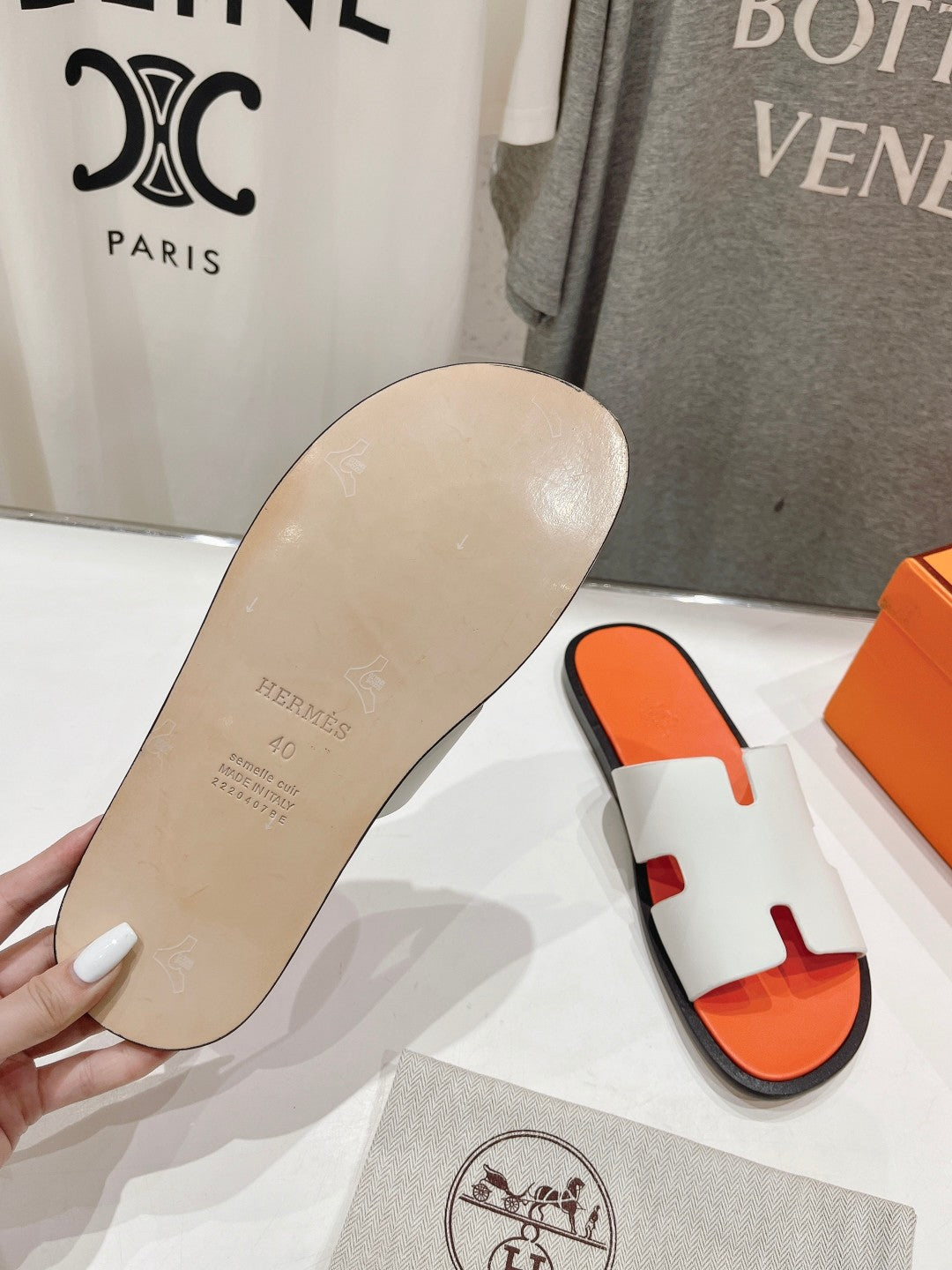 IZMIR SANDAL LIGHT ORANGE MIX WHITE LAMBSKIN - 35