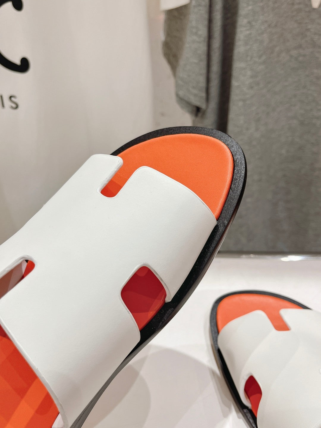 IZMIR SANDAL LIGHT ORANGE MIX WHITE LAMBSKIN - 35