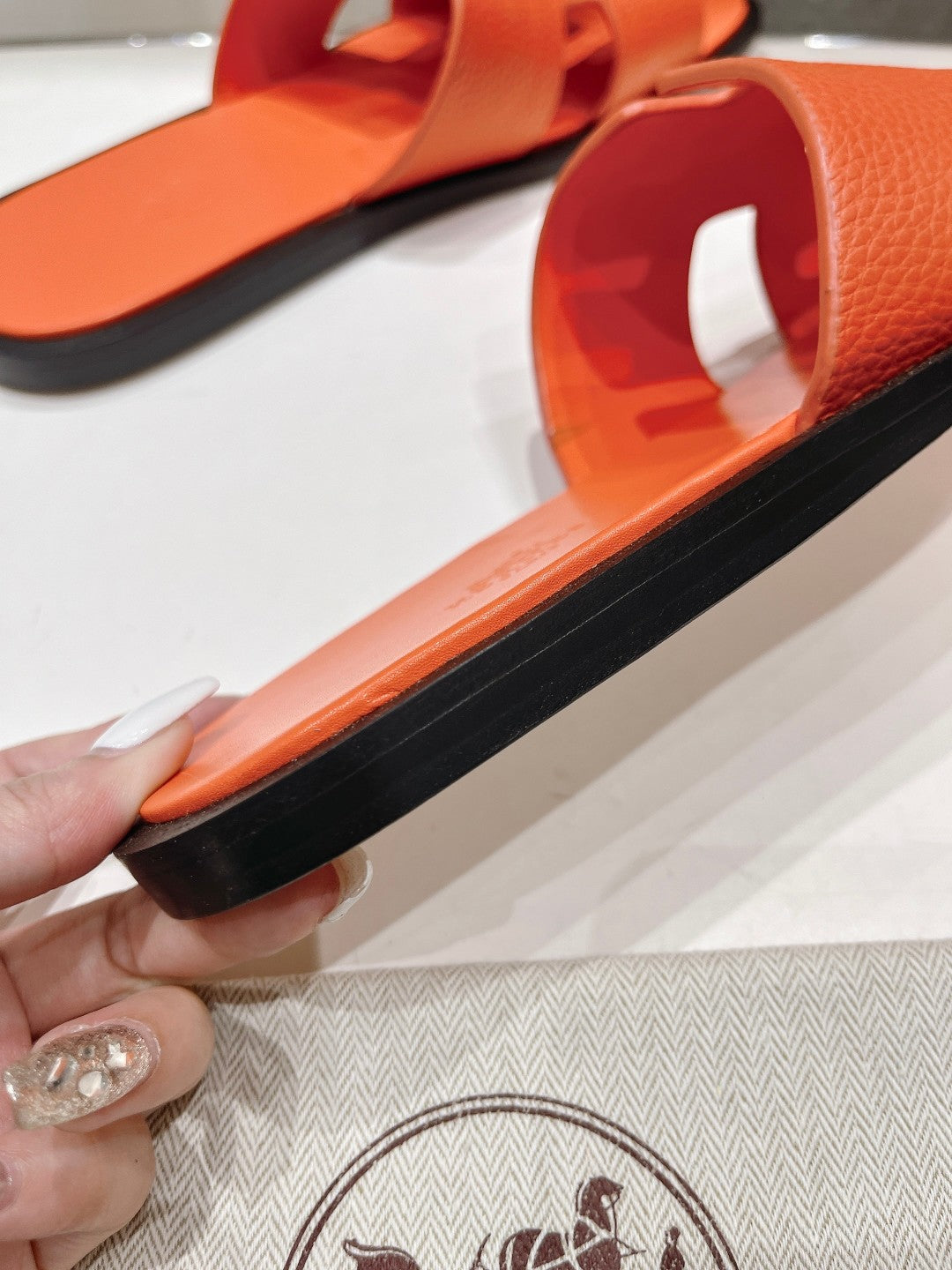 IZMIR SANDAL ORANGE LAMBSKIN - 35
