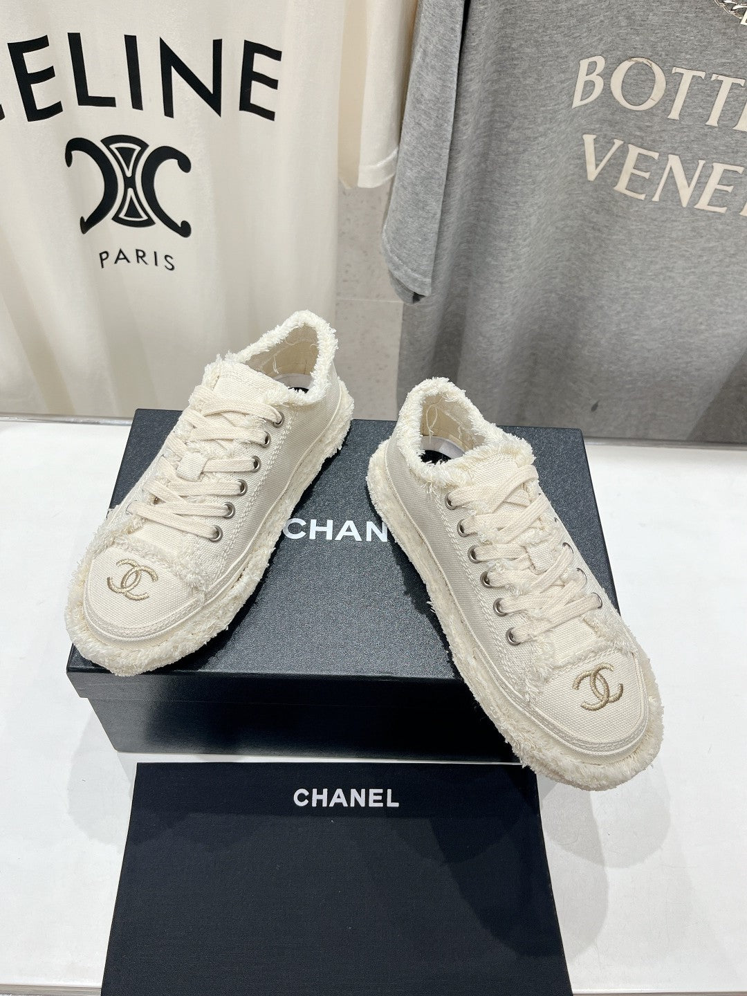 CC SNEAKER WHITE DENIM FABRIC - 35