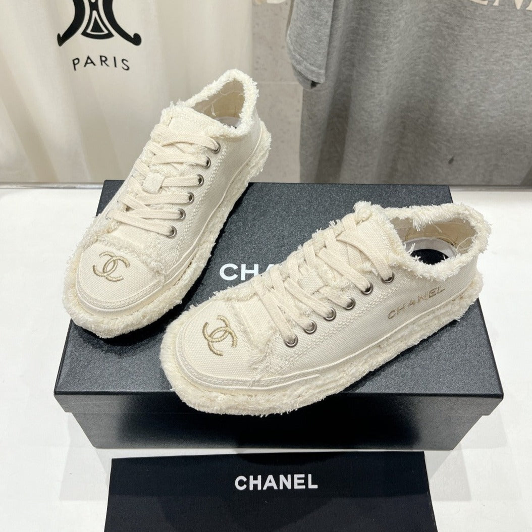 CC SNEAKER WHITE DENIM FABRIC - 35