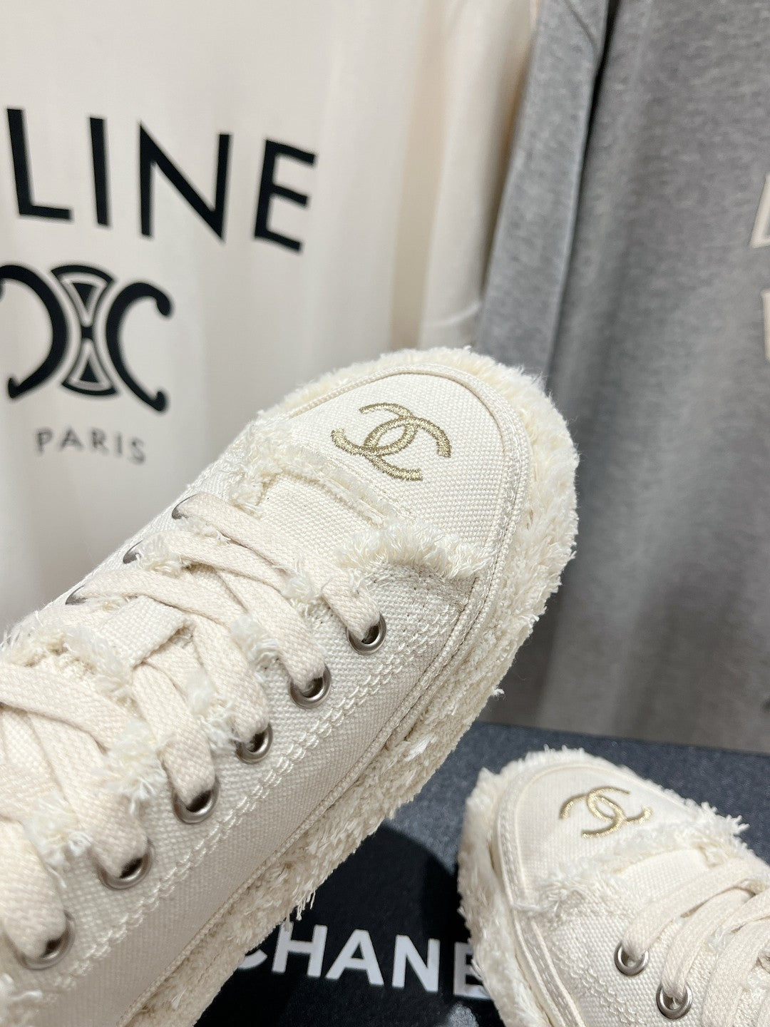 CC SNEAKER WHITE DENIM FABRIC - 35