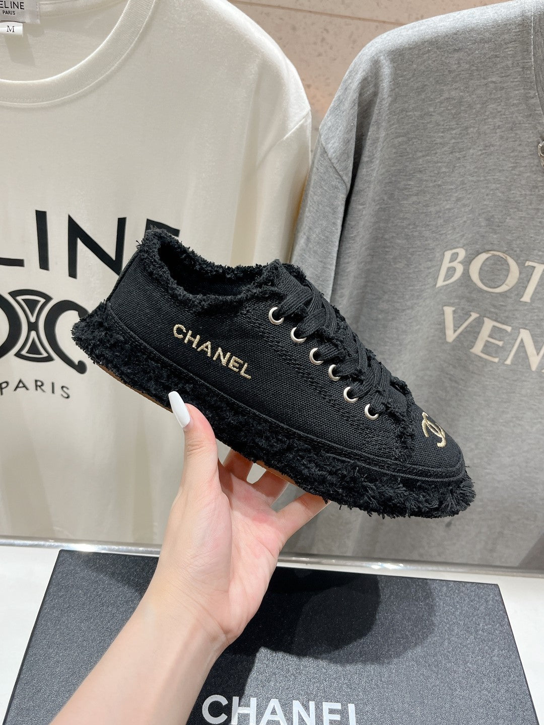CC SNEAKER BLACK DENIM FABRIC - 35