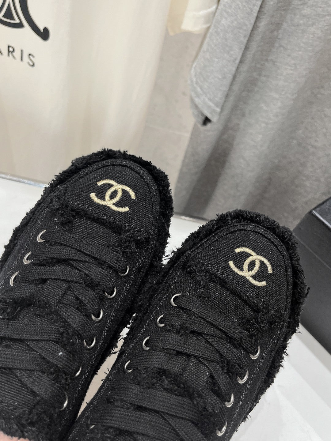 CC SNEAKER BLACK DENIM FABRIC - 35