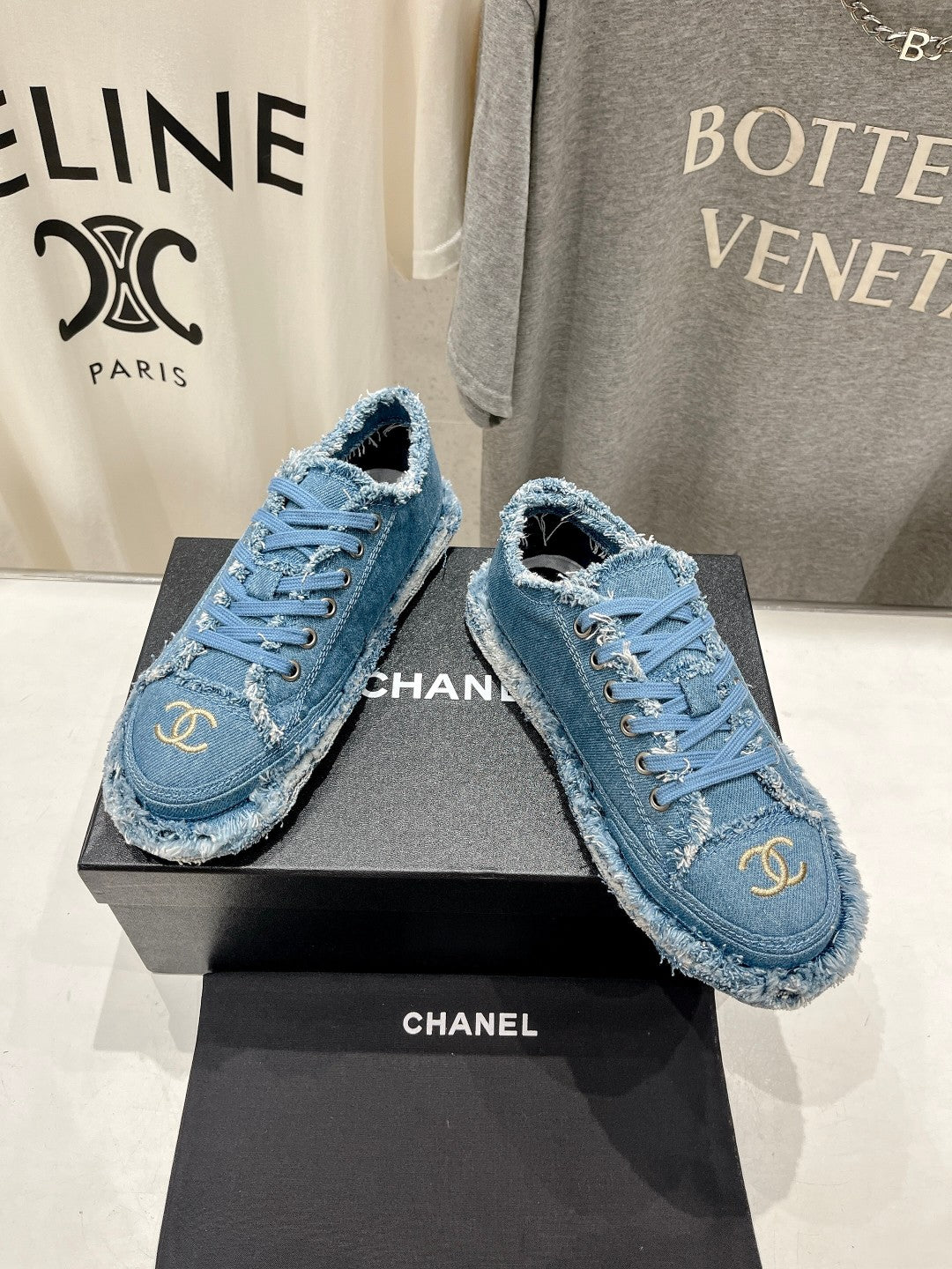 CC SNEAKER SKY BLUE DENIM FABRIC - 35