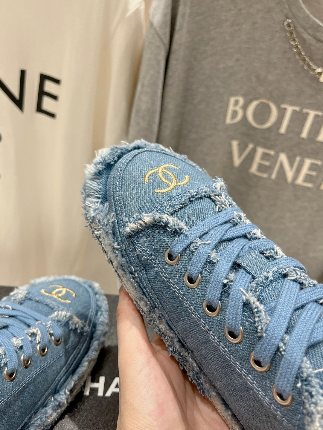 CC SNEAKER SKY BLUE DENIM FABRIC - 35
