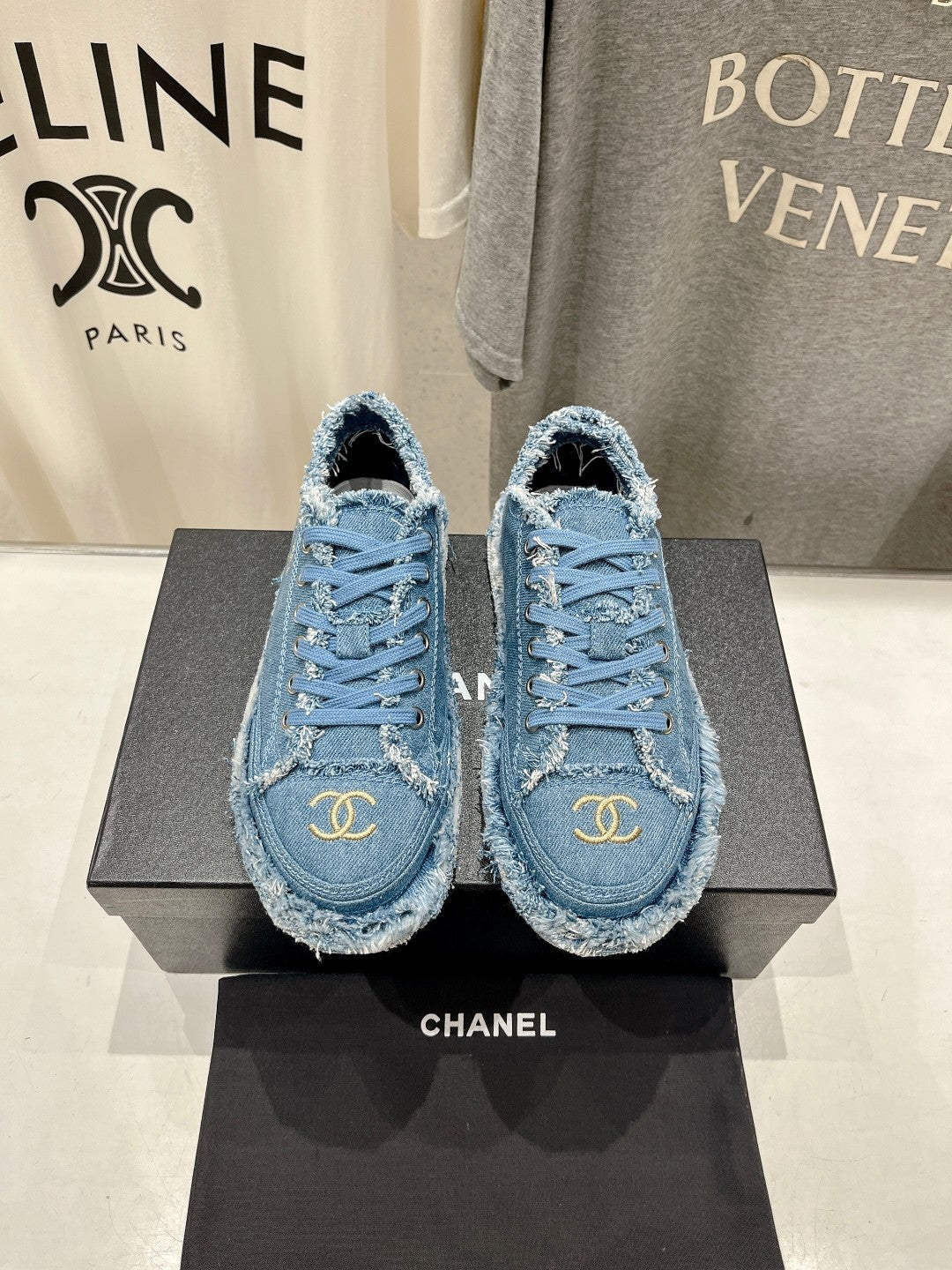 CC SNEAKER SKY BLUE DENIM FABRIC - 35