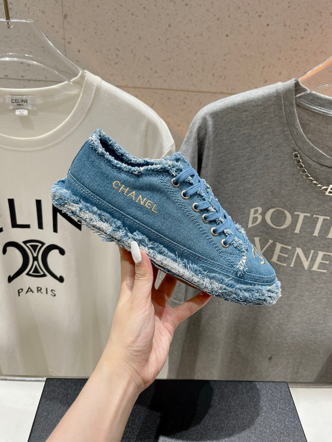 CC SNEAKER SKY BLUE DENIM FABRIC - 35