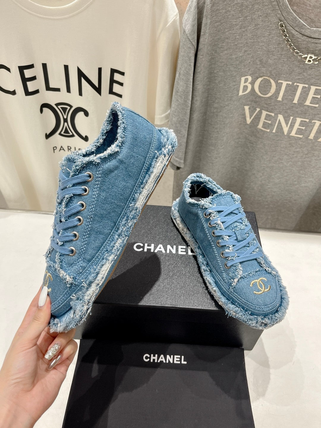 CC SNEAKER SKY BLUE DENIM FABRIC - 35