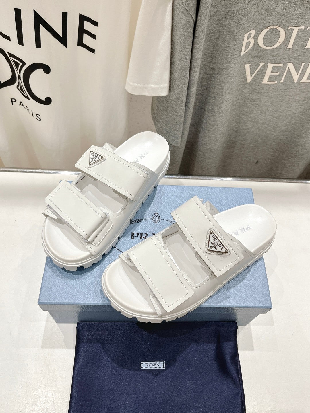 PRA STRAP SANDALS WHITE CALFSKIN - 35