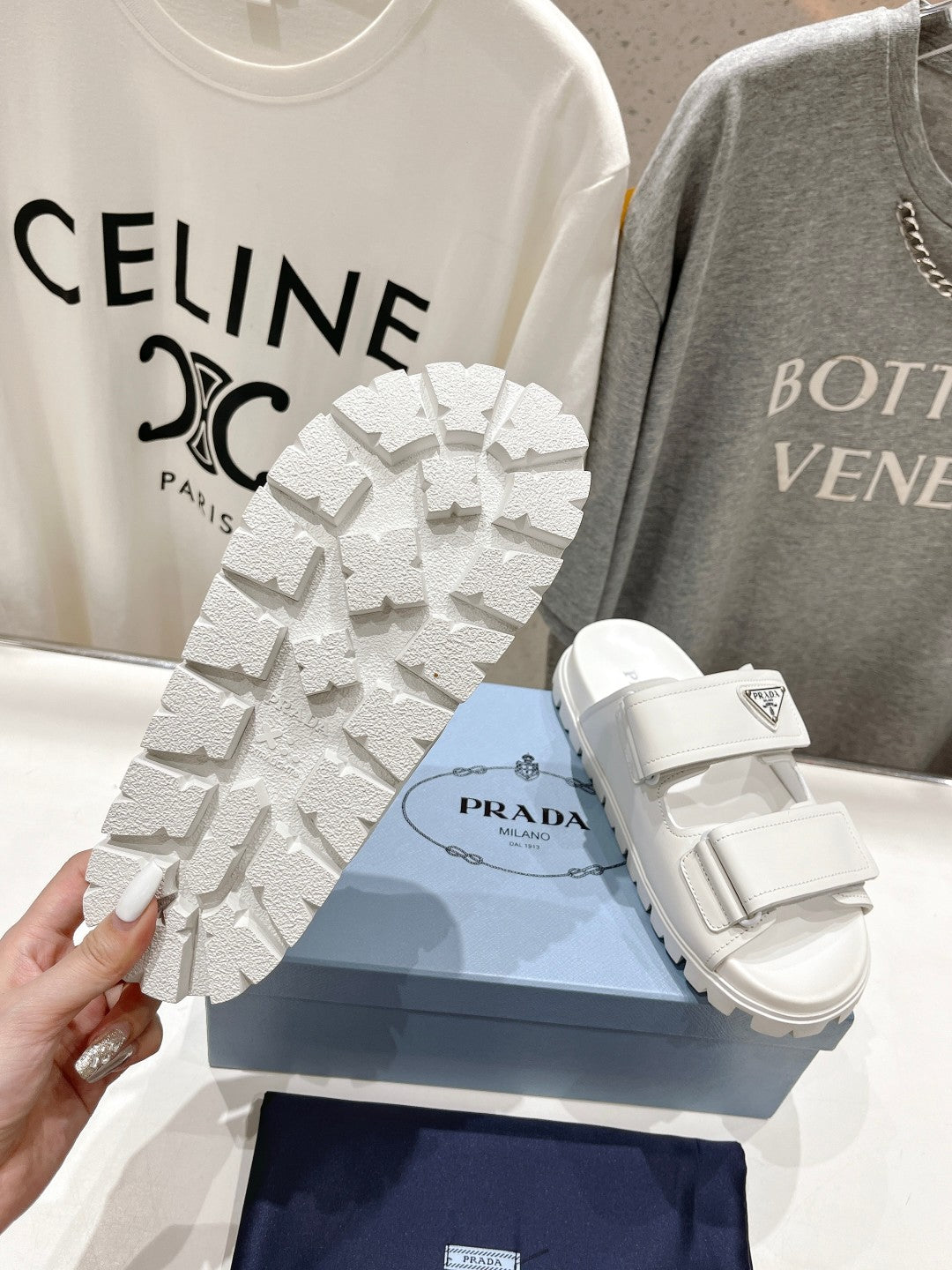 PRA STRAP SANDALS WHITE CALFSKIN - 35