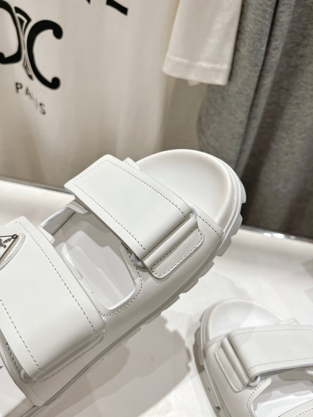 PRA STRAP SANDALS WHITE CALFSKIN - 35