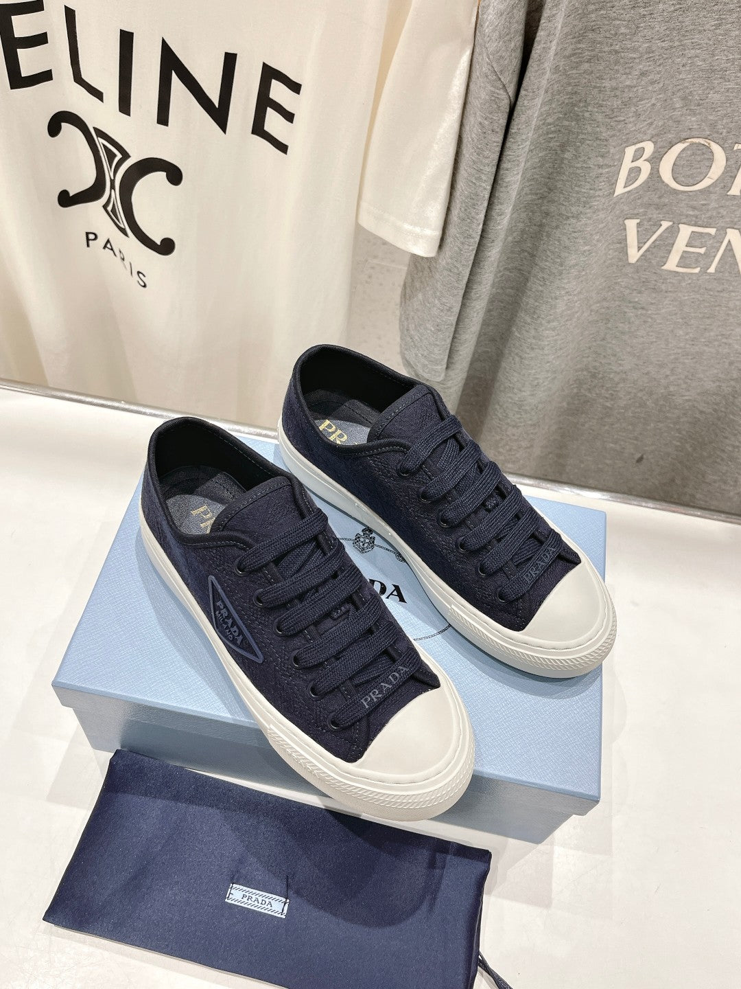 PRA PRINTED COTTON SNEAKERS BALTIC BLUE CANVAS - 35