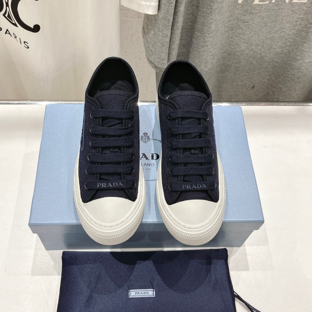 PRA PRINTED COTTON SNEAKERS BALTIC BLUE CANVAS - 35