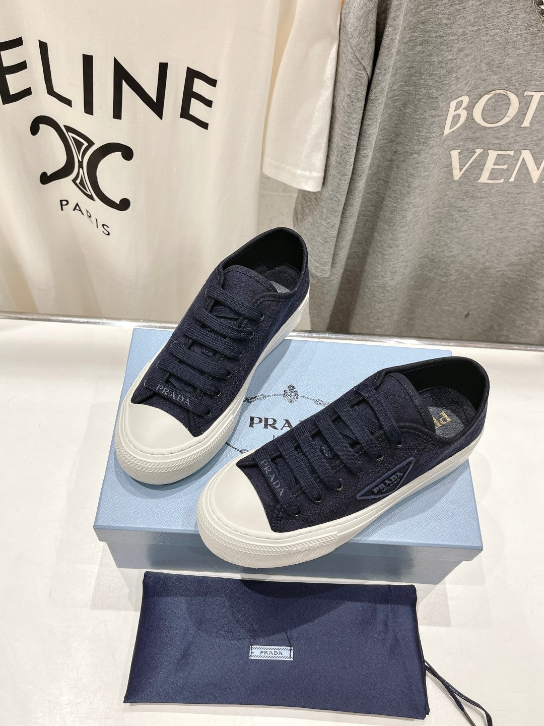 PRA PRINTED COTTON SNEAKERS BALTIC BLUE CANVAS - 35