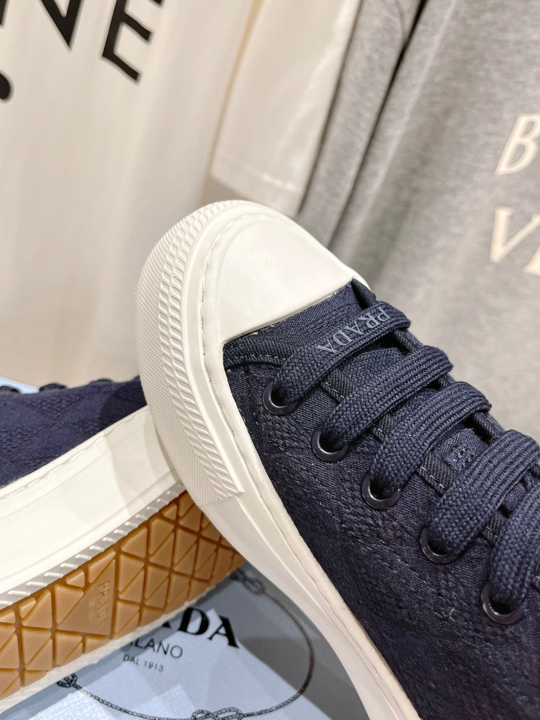 PRA PRINTED COTTON SNEAKERS BALTIC BLUE CANVAS - 35