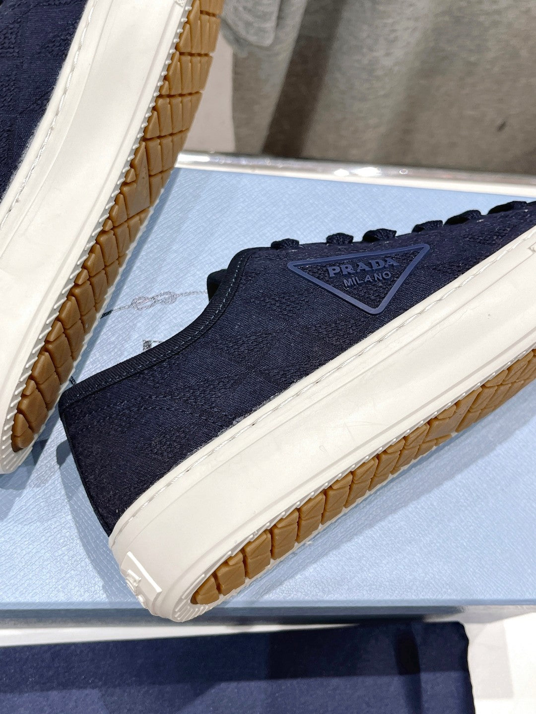 PRA PRINTED COTTON SNEAKERS BALTIC BLUE CANVAS - 35