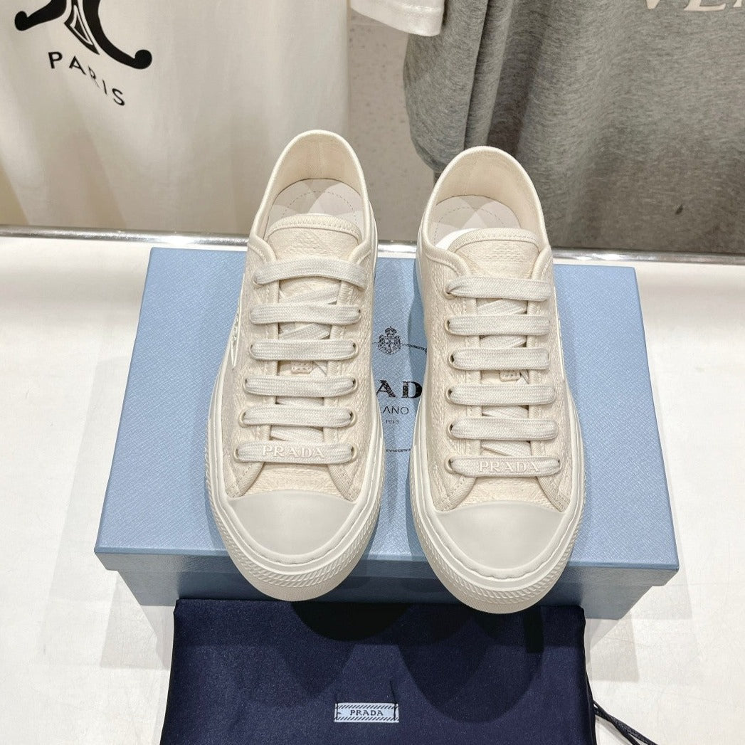 PRA PRINTED COTTON SNEAKERS WHITE CANVAS - 35