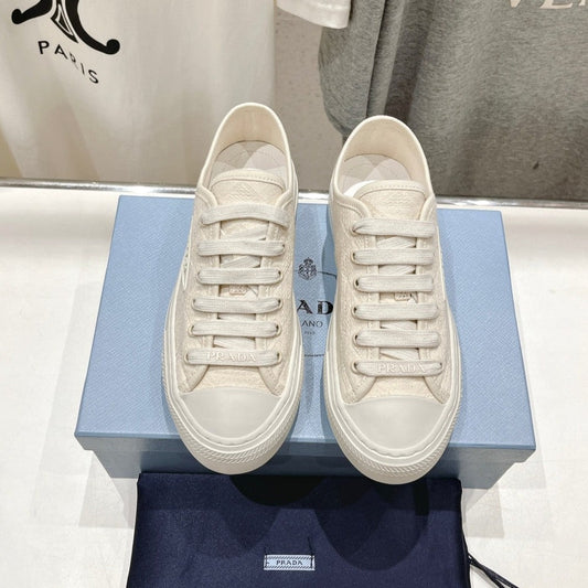 PRA PRINTED COTTON SNEAKERS WHITE CANVAS - 35