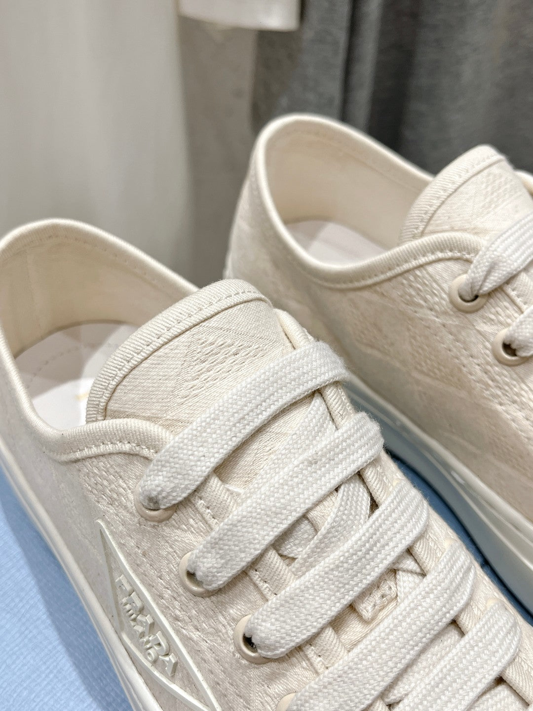 PRA PRINTED COTTON SNEAKERS WHITE CANVAS - 35