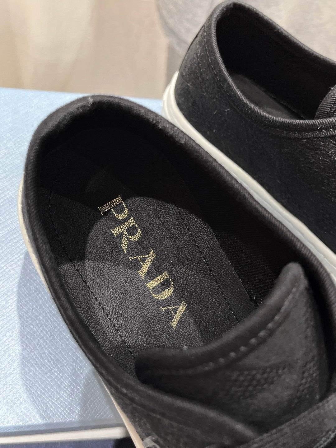 PRA PRINTED COTTON SNEAKERS BLACK AND WHITE CANVAS - 35