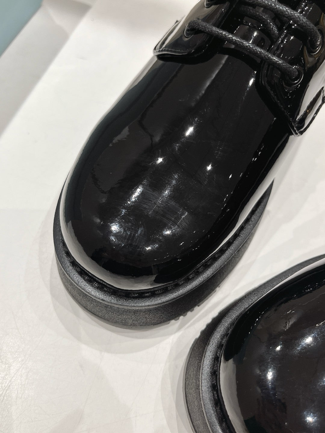 PRA BRUSHED LEATHER LOAFERS GLOSSY BLACK - 35