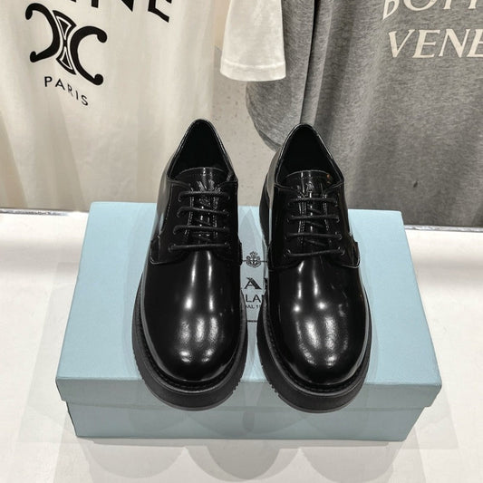 PRA BRUSHED LEATHER LOAFERS JET-BLACK - 35